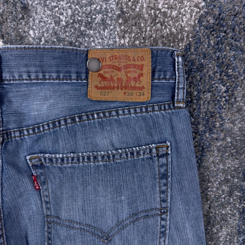 Levis‎ 527 Mens Slim Bootcut Jeans Medium Wash Blue Denim 34x34 05527-0489